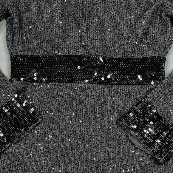 IISLI Elegant Designer Wool Sequins Gray Cardigan Kimono Orig $998! Size 8 - NWT - Picture 7 of 13